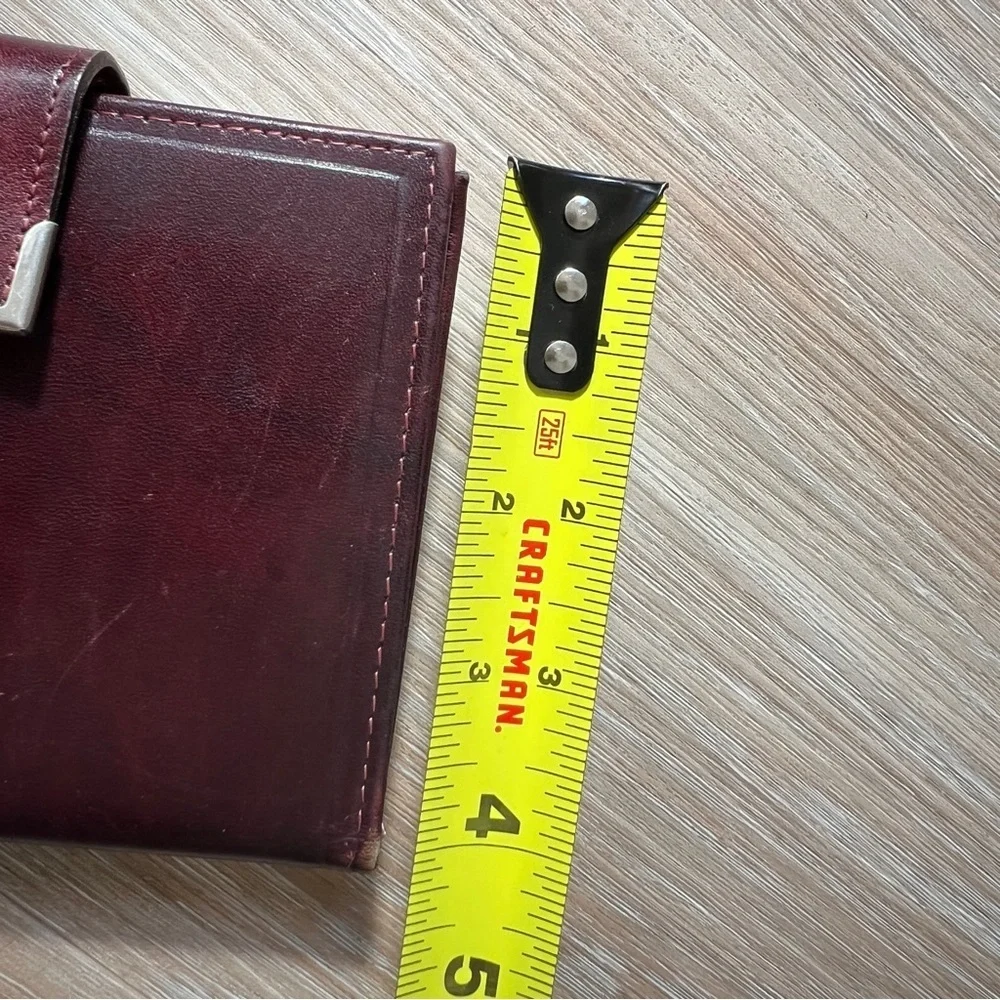 Princess Gardner Vintage Burgundy Leather Wallet Clutch Kiss Lock